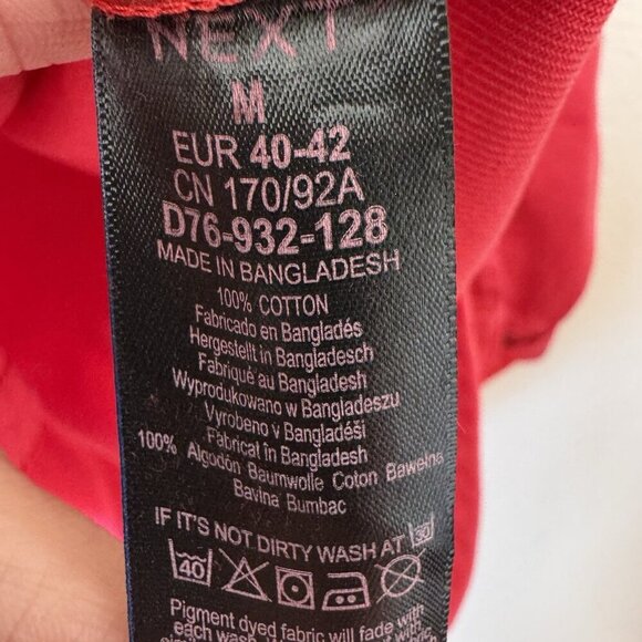 Next Womens Size Medium Oversized Button Front Shirt Front Pockets RedTop - Picture 5 of 6